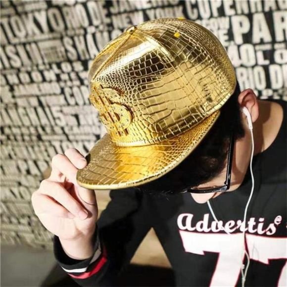 Hip Hop Hat Flat-Brimmed Hat Money Cap Adjustable Snapback Hat for Men and Women - Picture 6 of 6